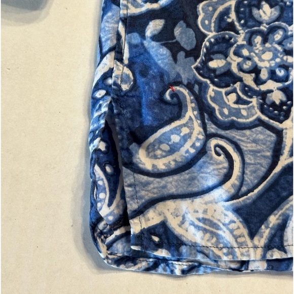 Lauren Ralph Lauren Button Down Blue Floral Paisley 3 Quarter Sleeve 2X - Picture 5 of 7